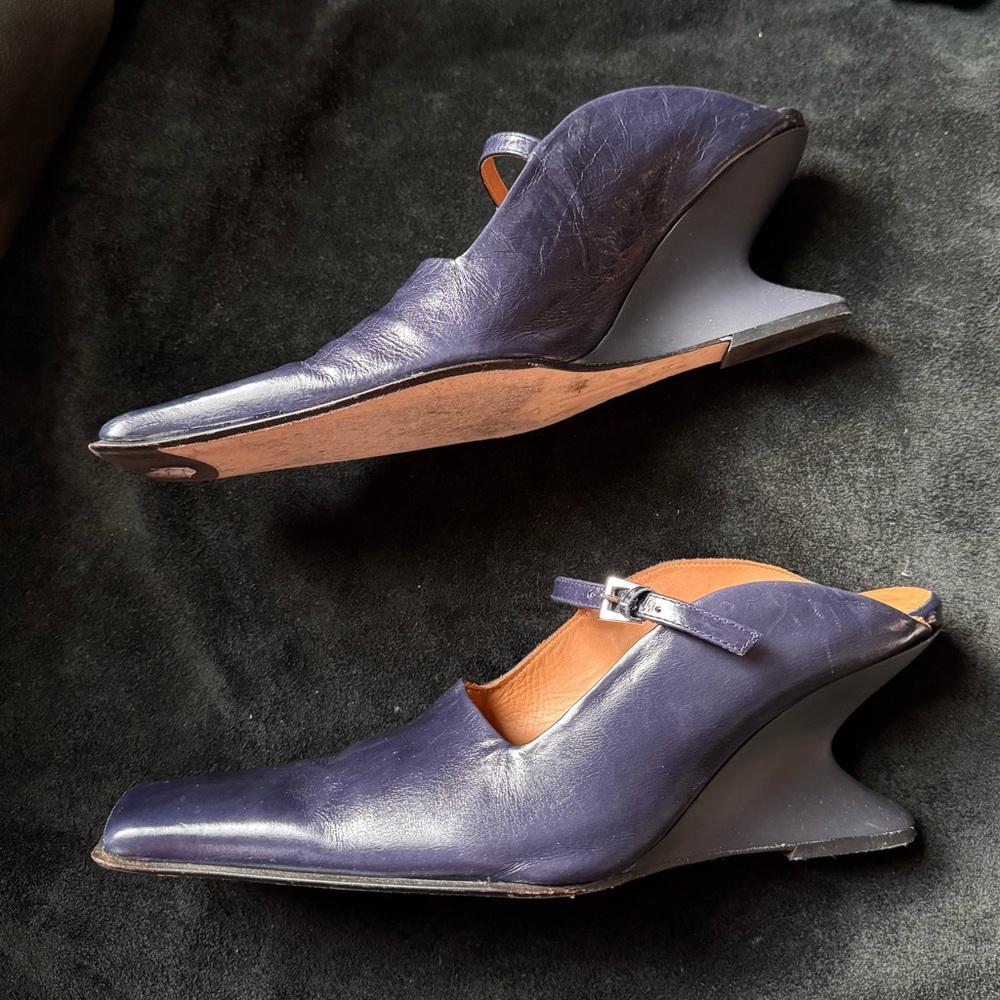 Miista ALDITH navy blue mules pumps cut out subversive designer sculpted - Picture 11 of 16